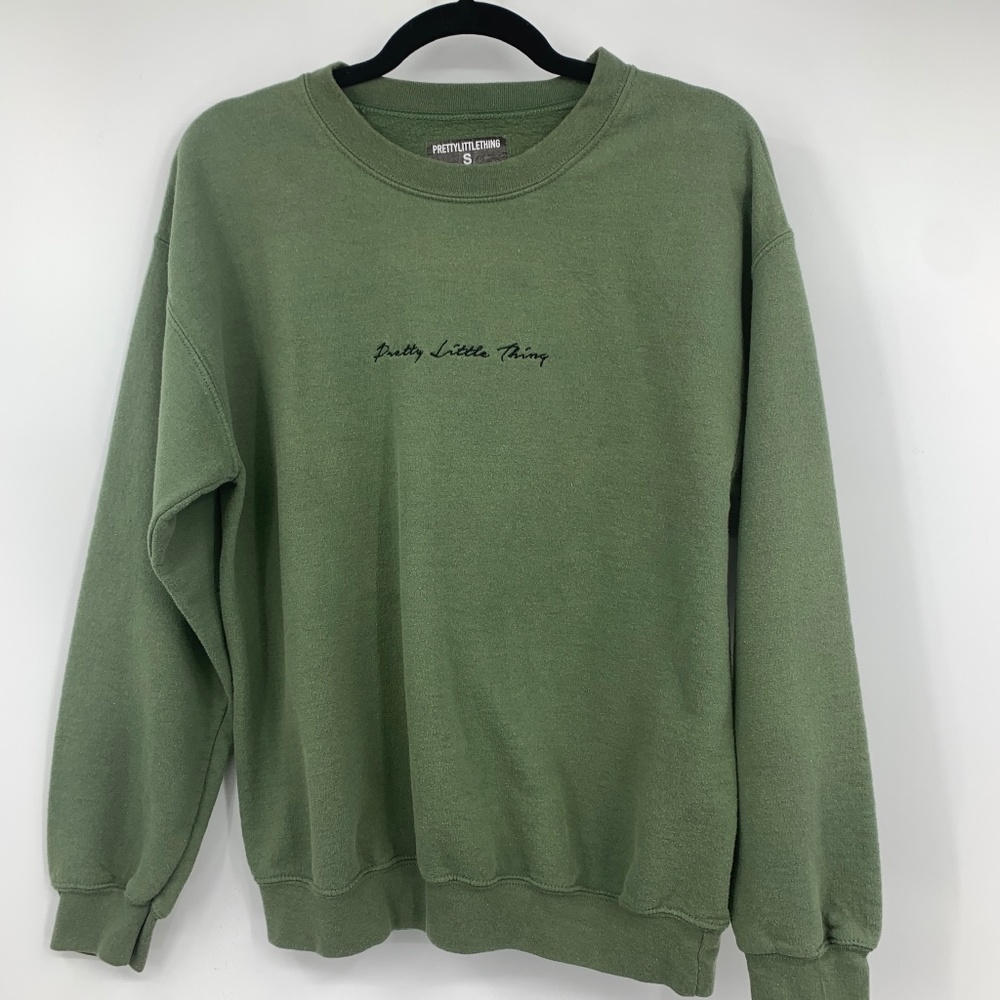 Pretty Little Thing PLT womens small sweatshirt long sleeve warm soft green
